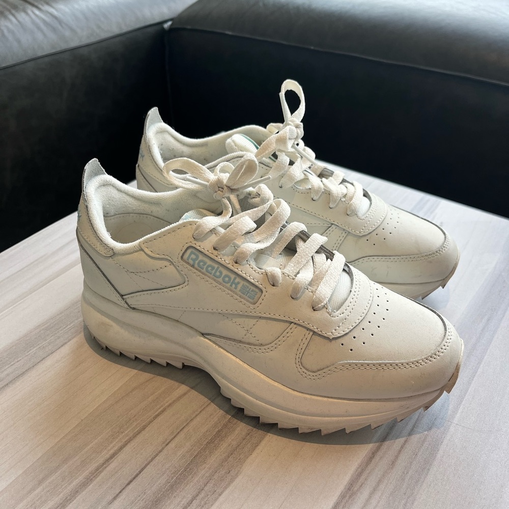 White & Blue Reeboks